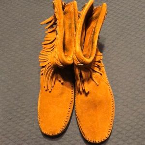 High top back zip boot